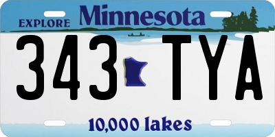 MN license plate 343TYA
