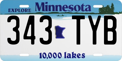 MN license plate 343TYB