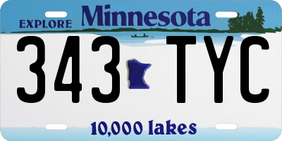 MN license plate 343TYC