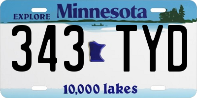 MN license plate 343TYD