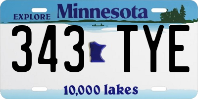 MN license plate 343TYE