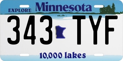 MN license plate 343TYF