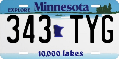 MN license plate 343TYG