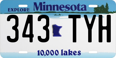 MN license plate 343TYH