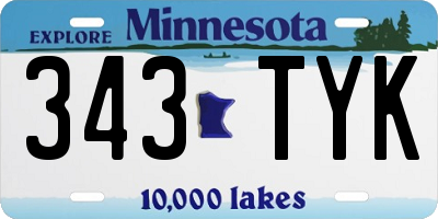 MN license plate 343TYK