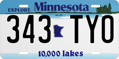 MN license plate 343TYO