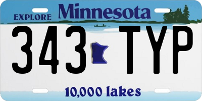 MN license plate 343TYP