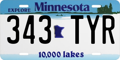 MN license plate 343TYR