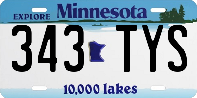 MN license plate 343TYS