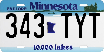 MN license plate 343TYT