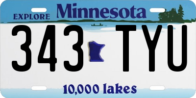 MN license plate 343TYU