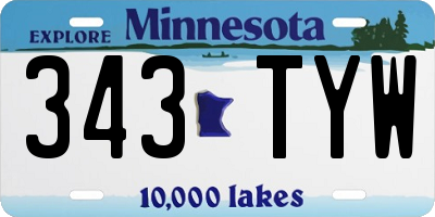 MN license plate 343TYW