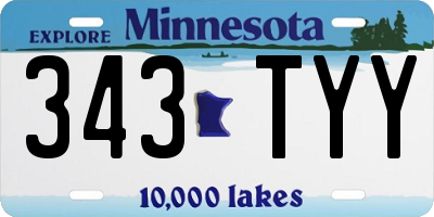 MN license plate 343TYY