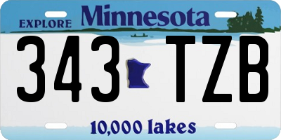 MN license plate 343TZB