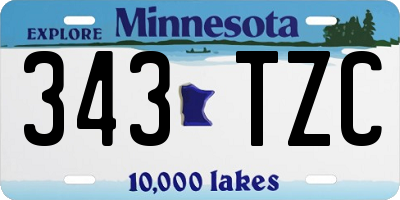 MN license plate 343TZC