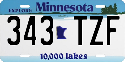 MN license plate 343TZF
