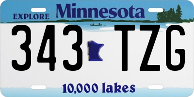 MN license plate 343TZG
