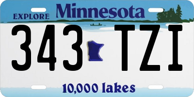 MN license plate 343TZI