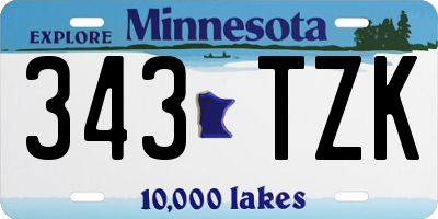 MN license plate 343TZK
