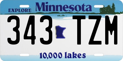 MN license plate 343TZM