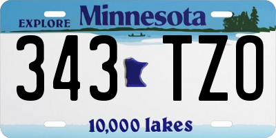 MN license plate 343TZO