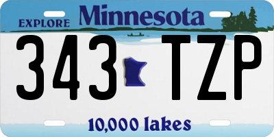 MN license plate 343TZP