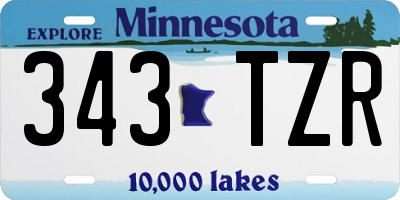 MN license plate 343TZR
