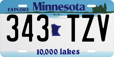 MN license plate 343TZV