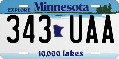 MN license plate 343UAA