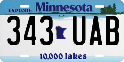 MN license plate 343UAB