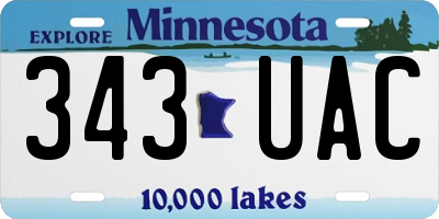MN license plate 343UAC