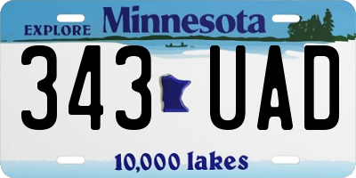 MN license plate 343UAD