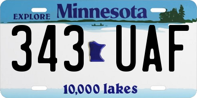 MN license plate 343UAF