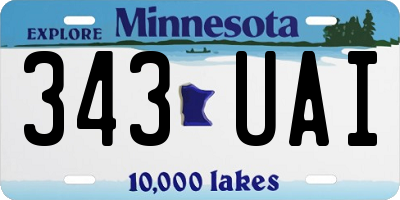 MN license plate 343UAI