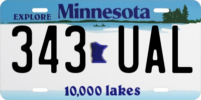 MN license plate 343UAL