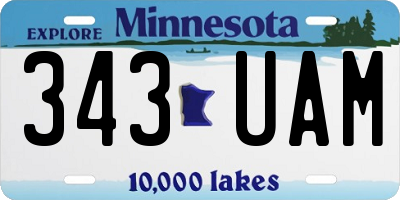 MN license plate 343UAM