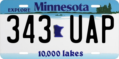 MN license plate 343UAP