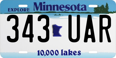 MN license plate 343UAR