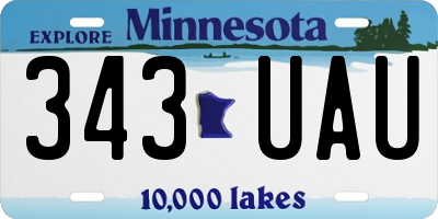 MN license plate 343UAU