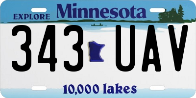 MN license plate 343UAV