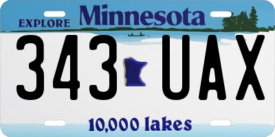 MN license plate 343UAX