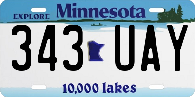 MN license plate 343UAY