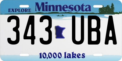 MN license plate 343UBA
