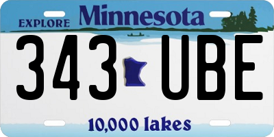 MN license plate 343UBE