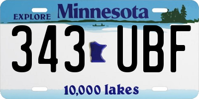 MN license plate 343UBF