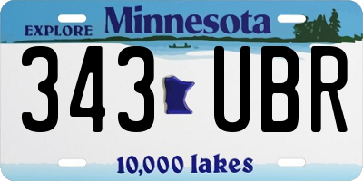 MN license plate 343UBR