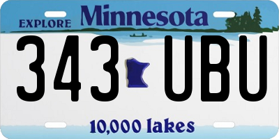 MN license plate 343UBU