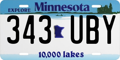 MN license plate 343UBY