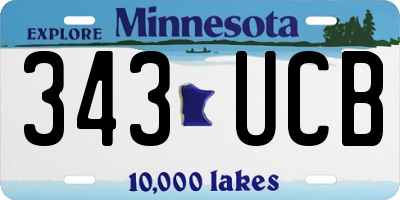 MN license plate 343UCB
