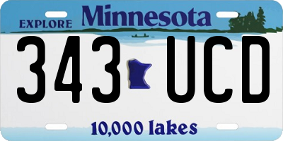 MN license plate 343UCD